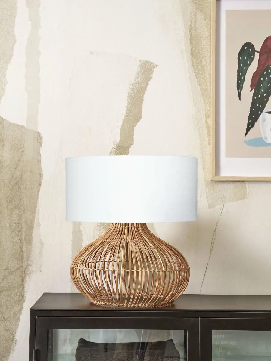 Kalahari Rattan Linen Table Lamp