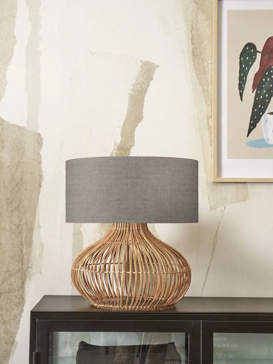 Kalahari Rattan Linen Table Lamp
