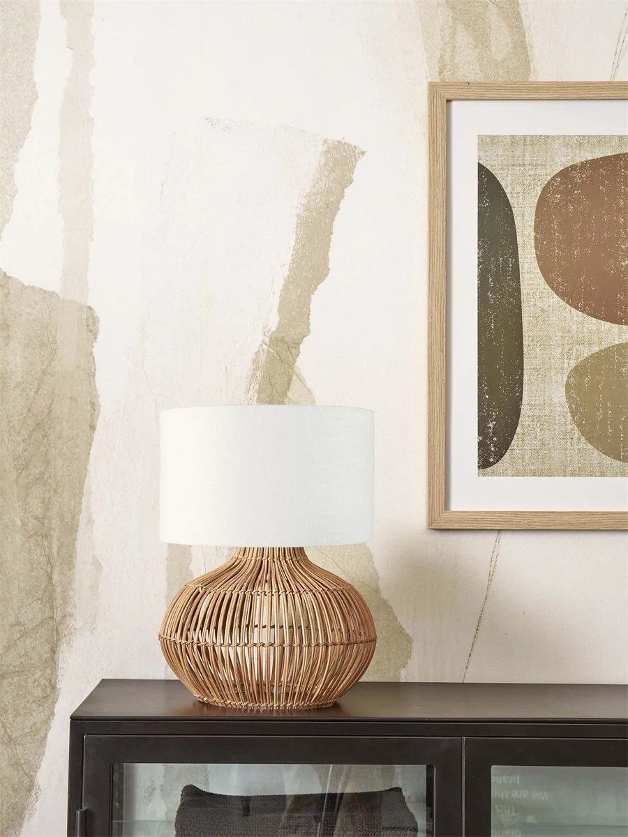 Kalahari Rattan Linen Table Lamp
