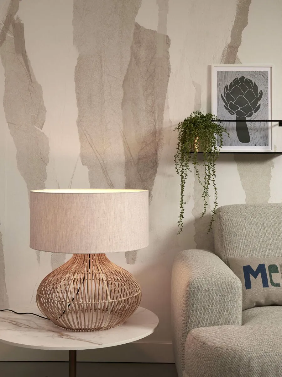 Kalahari Rattan Linen Table Lamp