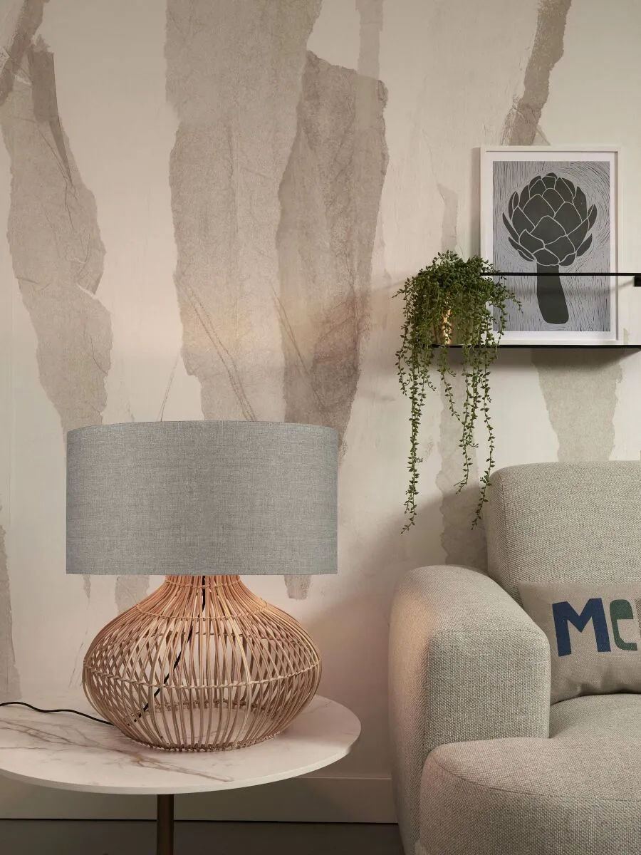 Kalahari Rattan Linen Table Lamp