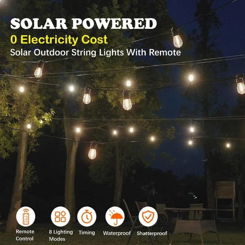 LED Outdoor Solar String Lights – Weatherproof Decor With Remote