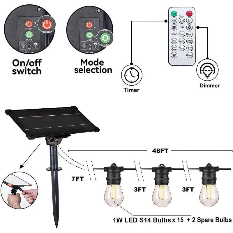 LED Outdoor Solar String Lights – Weatherproof Decor With Remote