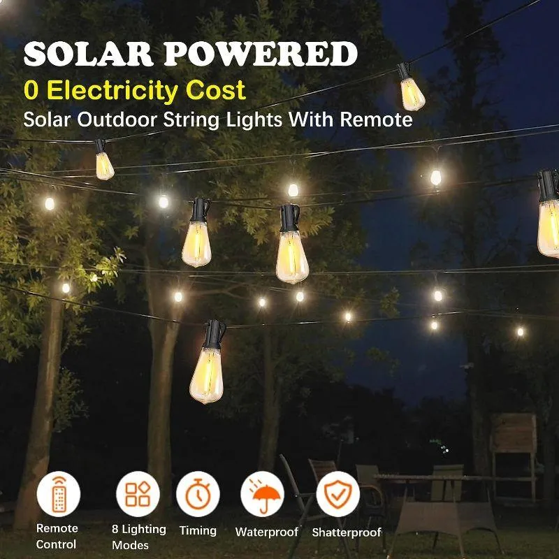LED Outdoor Solar String Lights – Weatherproof Decor With Remote