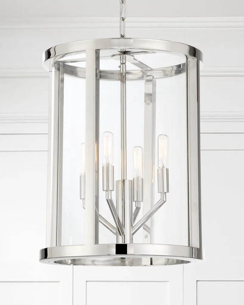 Libby Langdon Devon 4 Light Polished Nickel Mini Chandelier