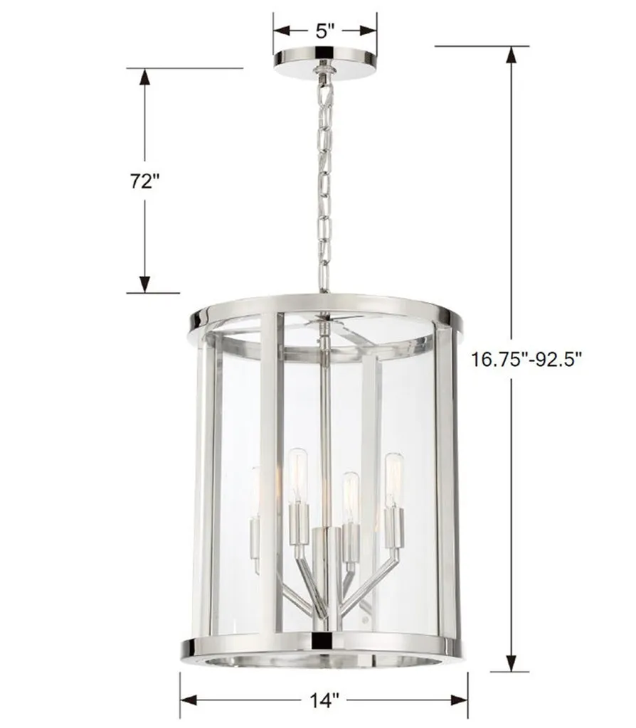 Libby Langdon Devon 4 Light Polished Nickel Mini Chandelier