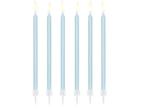 Light Blue Tall Birthday Candles x 12