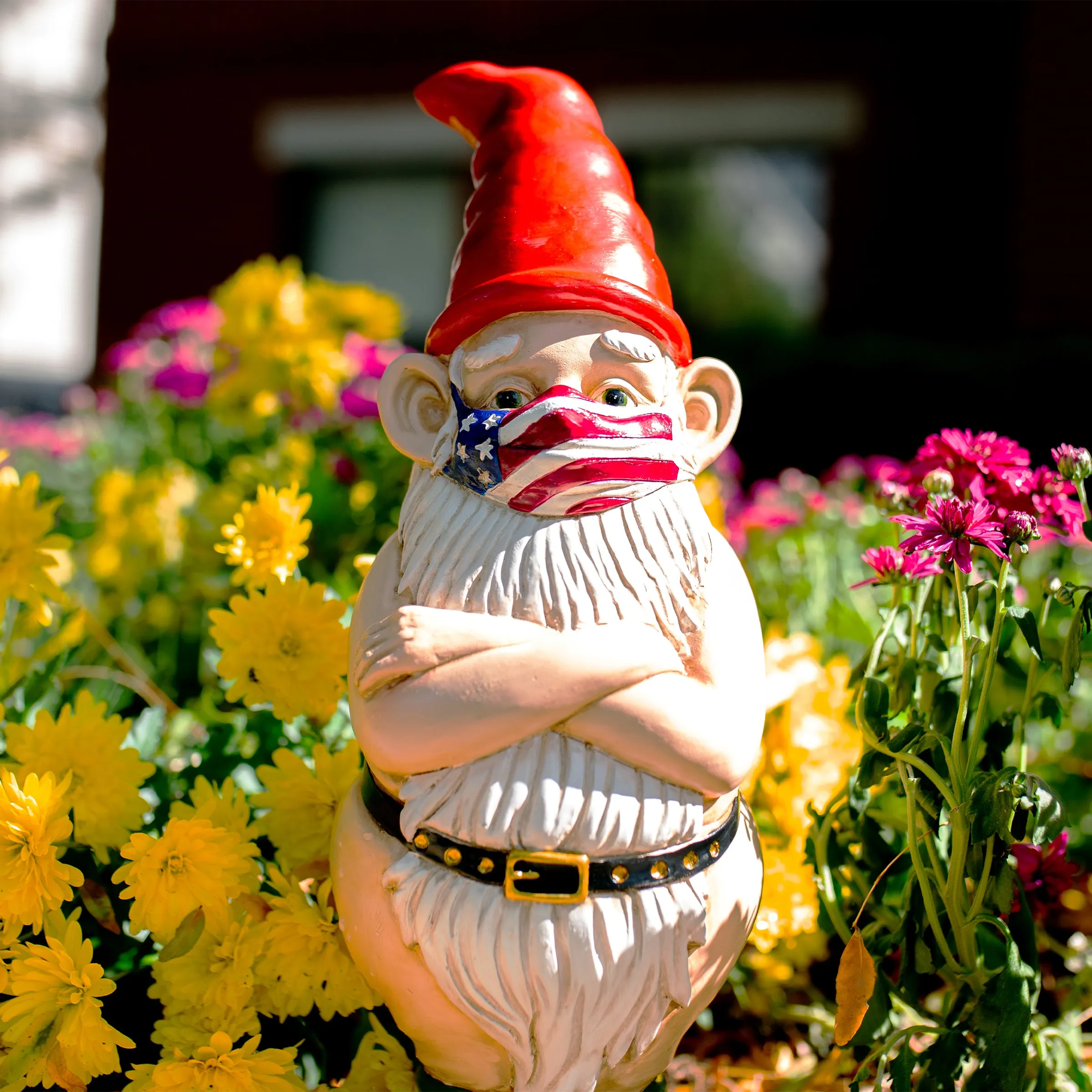 Limited Edition Good Time Patriot Pete Naked Gnome Statue, 14.5 Inches