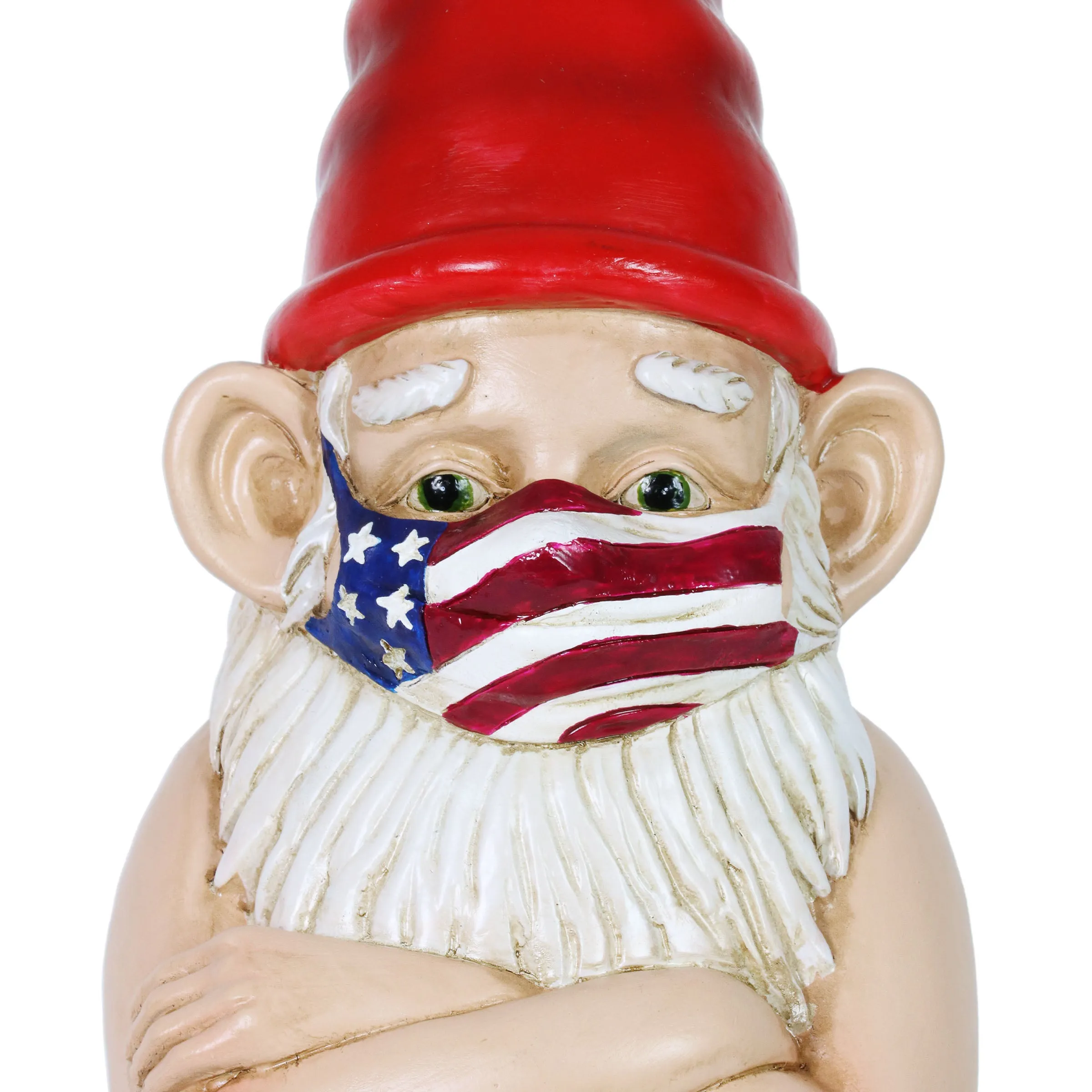 Limited Edition Good Time Patriot Pete Naked Gnome Statue, 14.5 Inches