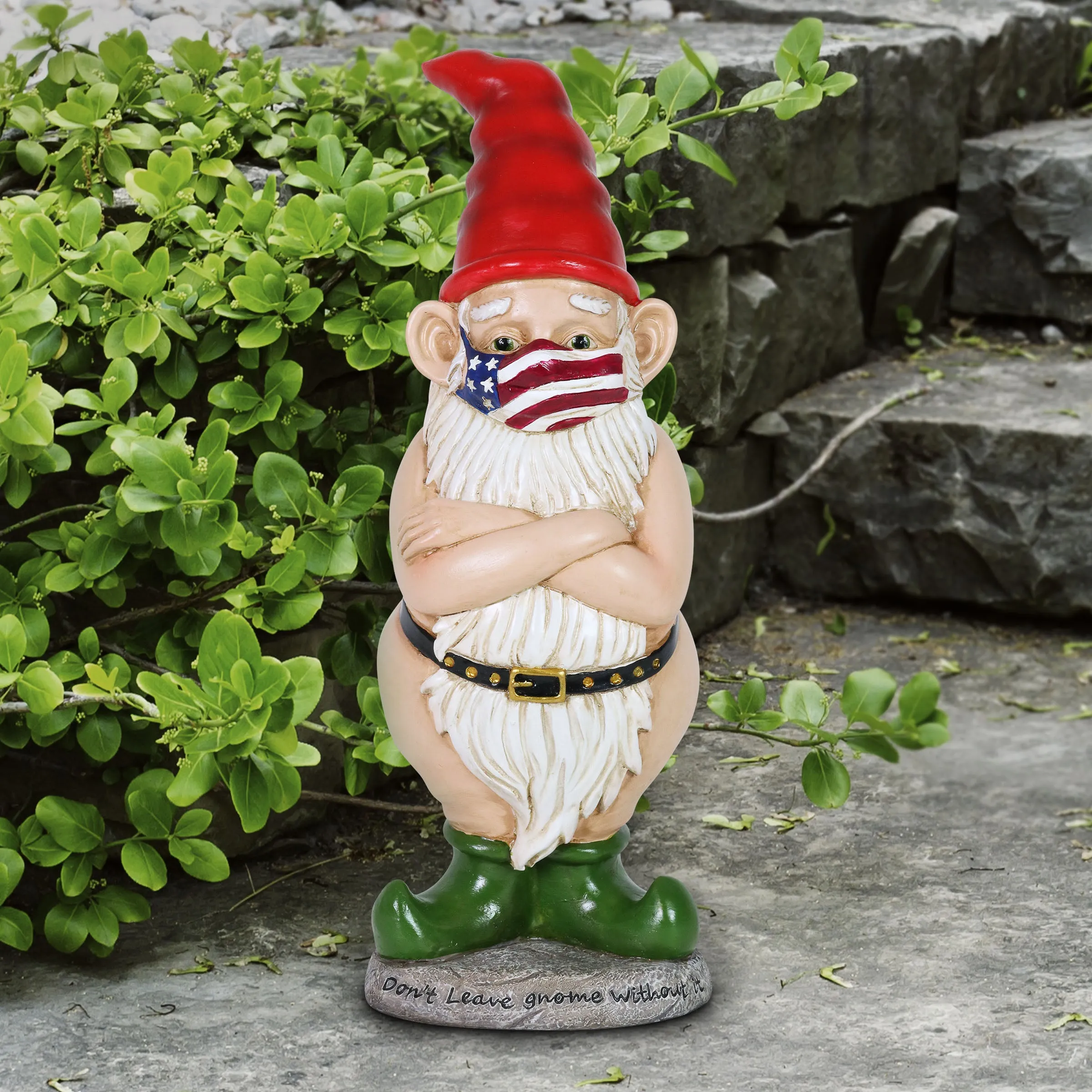 Limited Edition Good Time Patriot Pete Naked Gnome Statue, 14.5 Inches