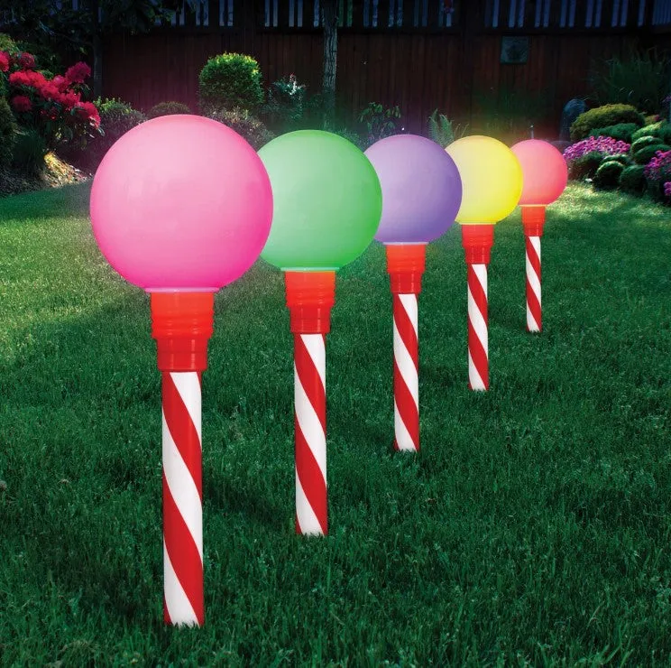 Lytworx RGB And Warm White Solar Ball Stake Lights - 5 Pack