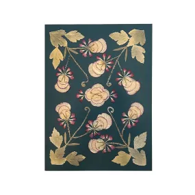 Marian McEvoy, Rose and Carnation Petals with Rose of Sharon and Bamboo Leaves and Fiddlehead Ferns Collage