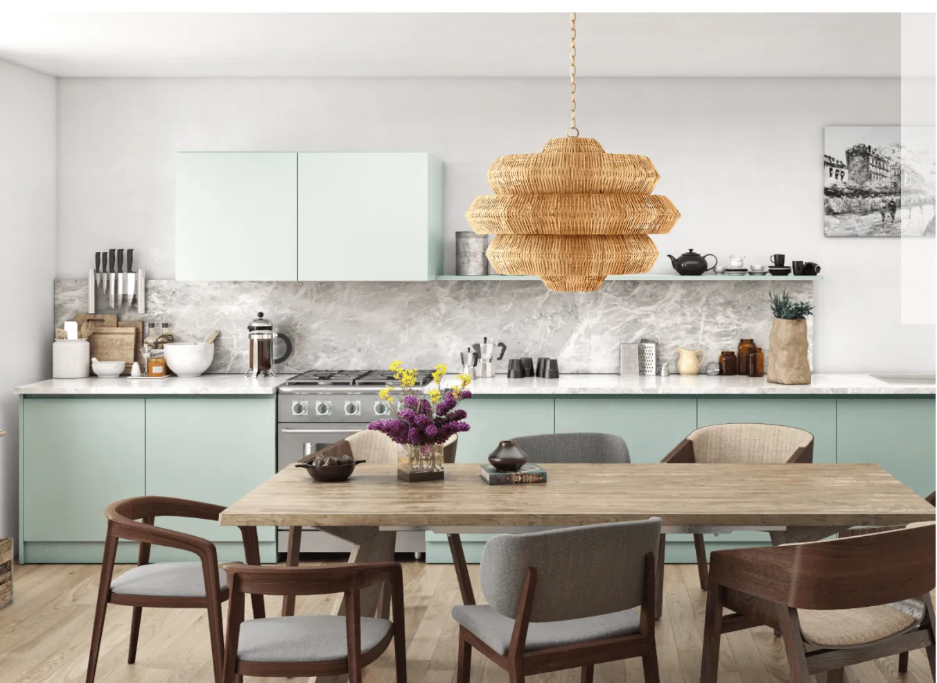 Marseille Rattan Chandelier - Two Sizes
