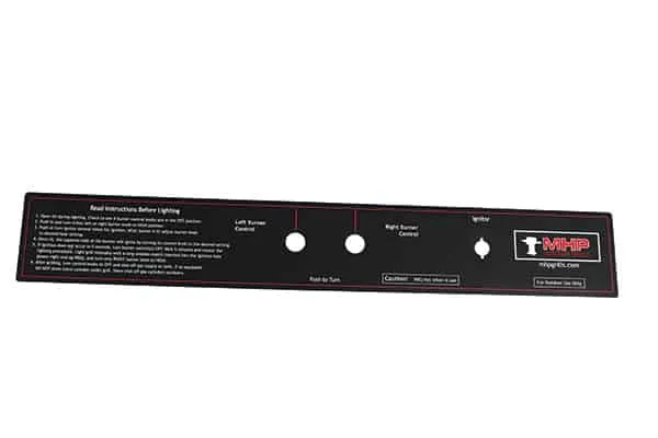 MHP Grills - Control Panel Sticker for WNK Grills w/ Metal Knobs - GGCPLBL18S