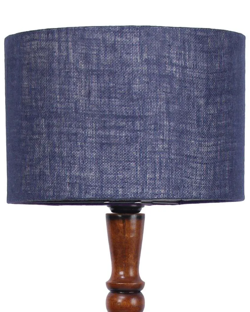 Mid Century Design Jute Shade Wooden Floor Lamp | 12 X 57 inches