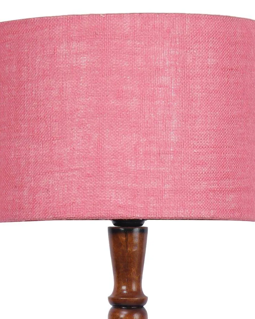 Mid Century Design Jute Shade Wooden Floor Lamp | 12 X 57 inches