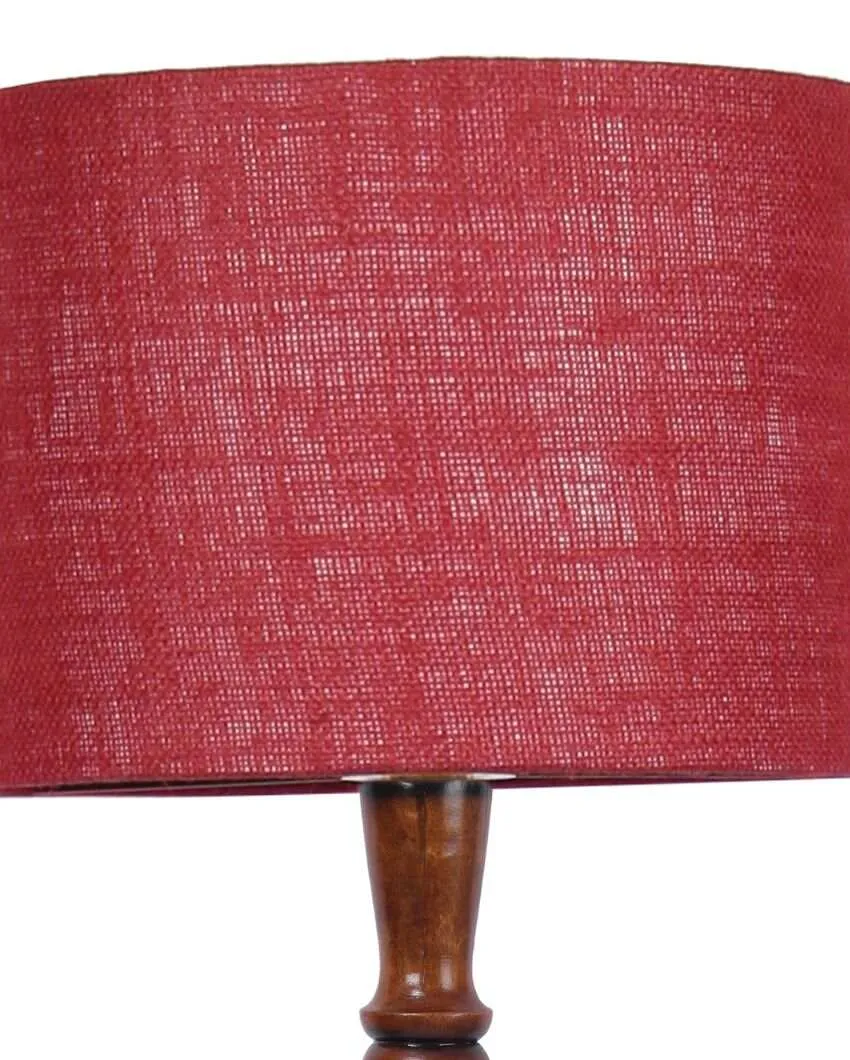 Mid Century Design Jute Shade Wooden Floor Lamp | 12 X 57 inches