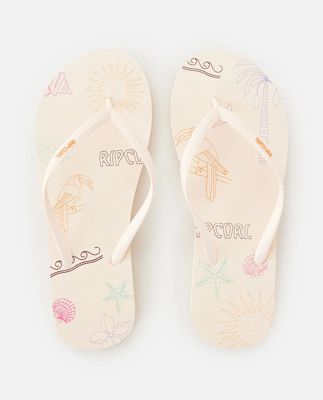Mixed Bloom Open Toe - Bone