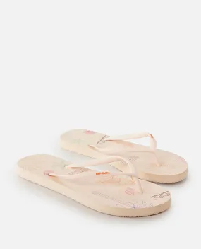 Mixed Bloom Open Toe - Bone