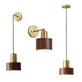 Modern Retro Walnut Wood Lamps