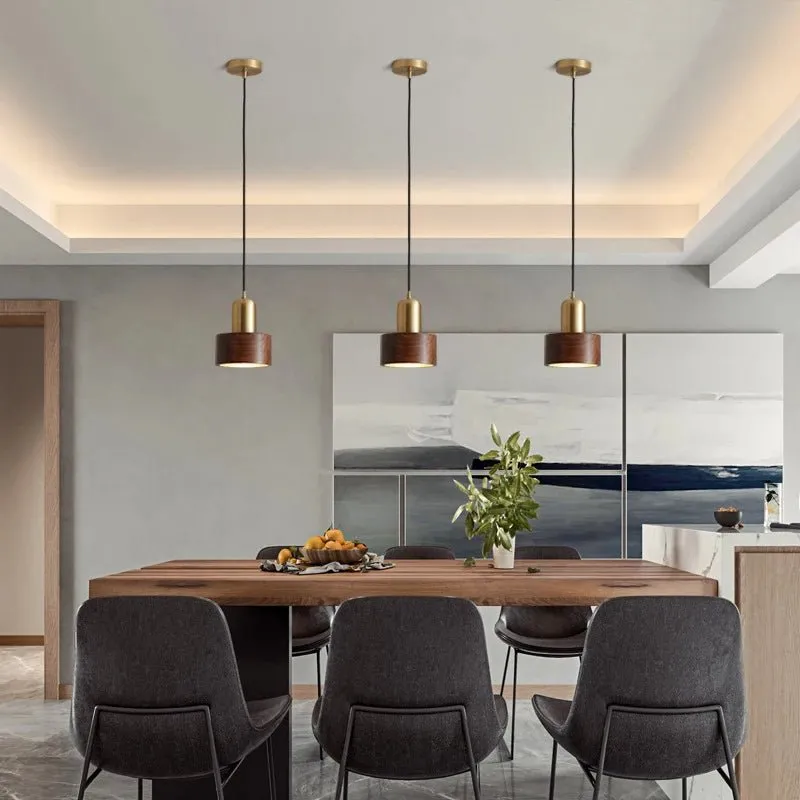Modern Retro Walnut Wood Lamps