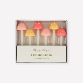Mushroom Birthday Candles (x 6)