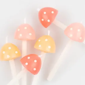 Mushroom Birthday Candles (x6)