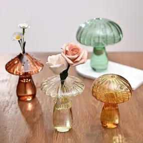 Mushroom Glass Vase: Stylish Hydroponic Terrarium for Plant Lovers