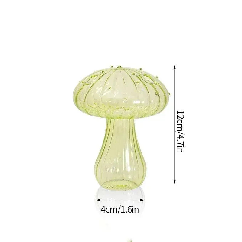 Mushroom Glass Vase: Stylish Hydroponic Terrarium for Plant Lovers