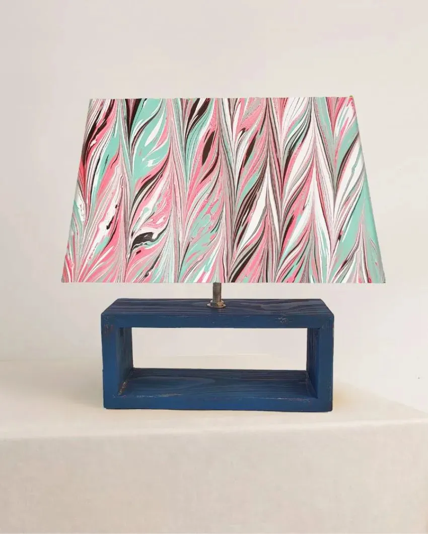 Mystical Marbling Design Wooden Table Lamp