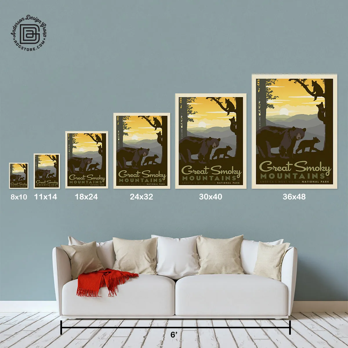National Parks: Great Smoky Mountains-Mama Bear & Cubs (Best Seller)