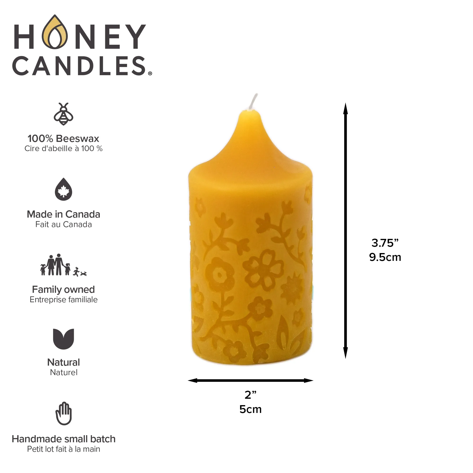 Natural Beeswax Flower Pillar