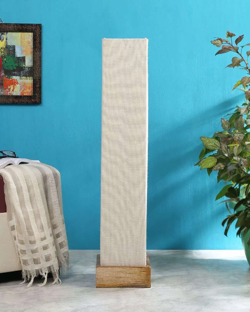 Old Fashion Jute Square Natural Wood Floor Lamp | 2.8 Feet