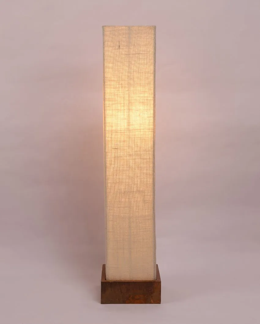 Old Fashion Jute Square Natural Wood Floor Lamp | 2.8 Feet