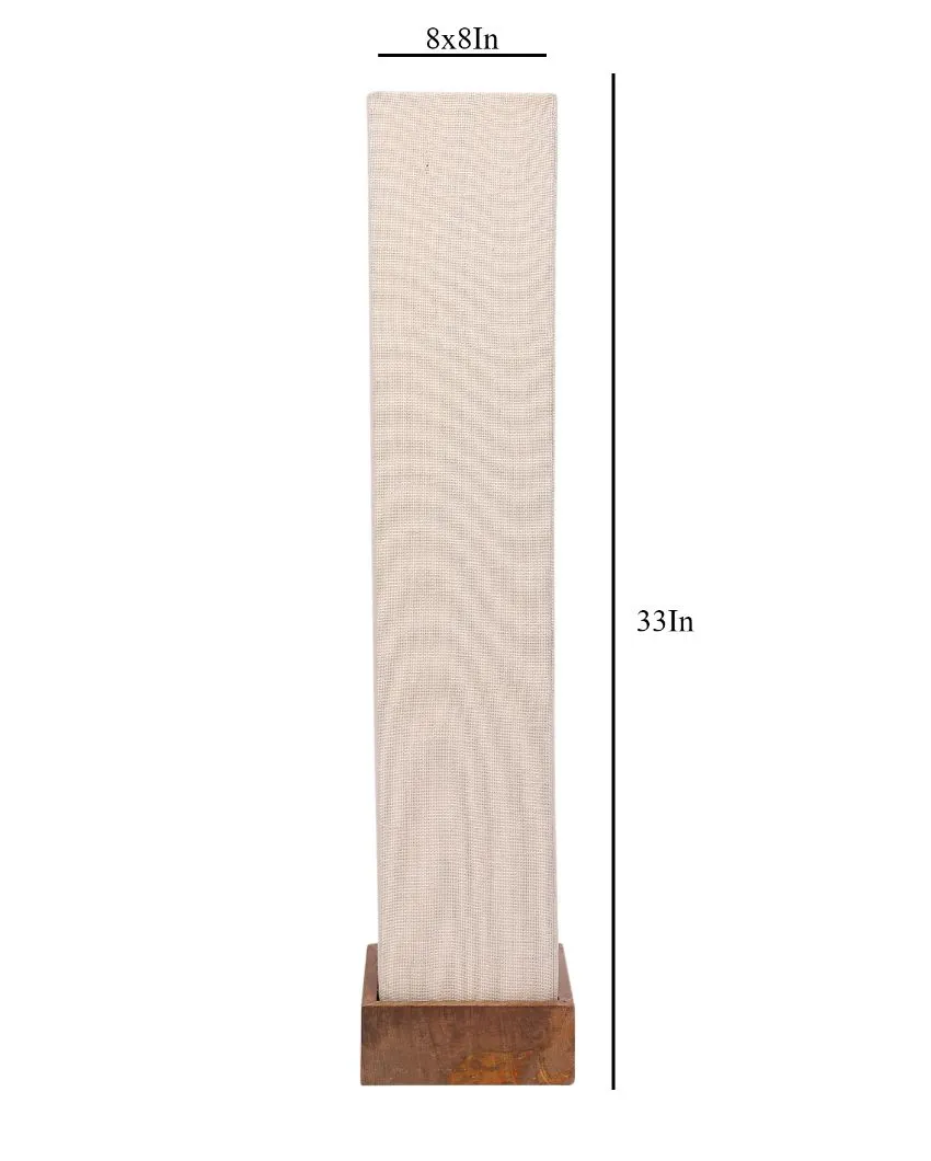 Old Fashion Jute Square Natural Wood Floor Lamp | 2.8 Feet