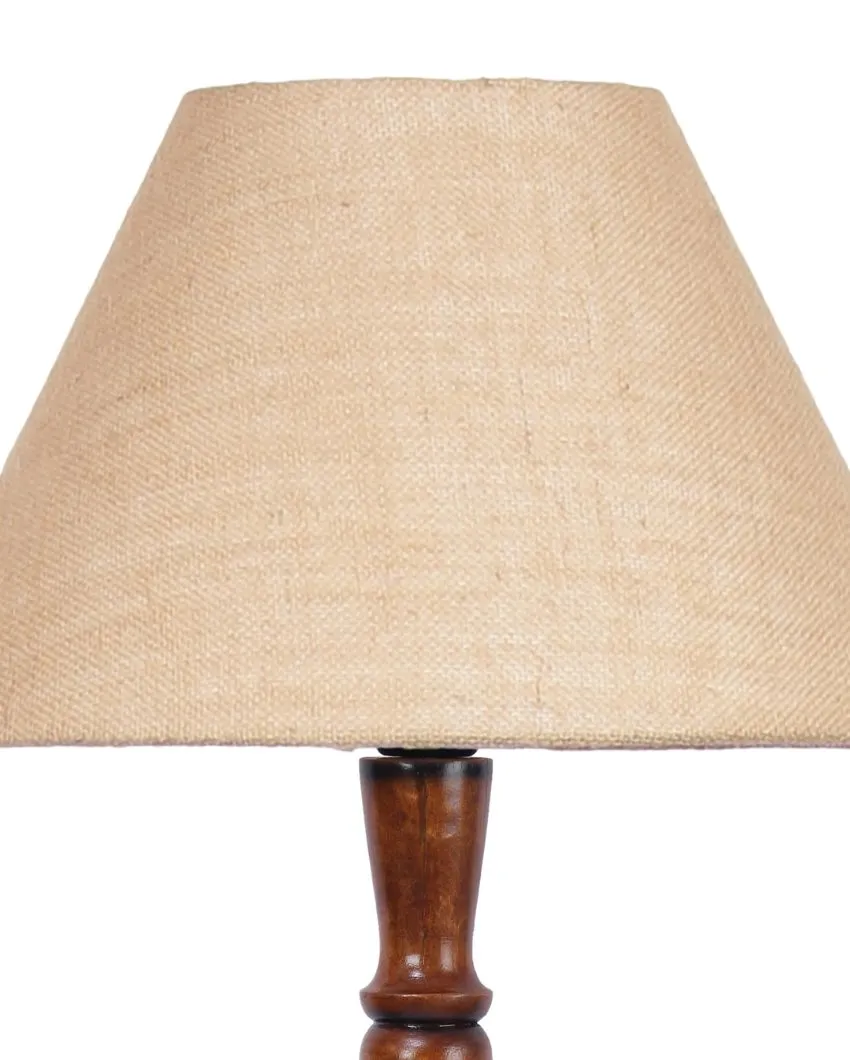 Old fashioned Jute Conical Wooden Floor Lamp | 14 X 56 inches