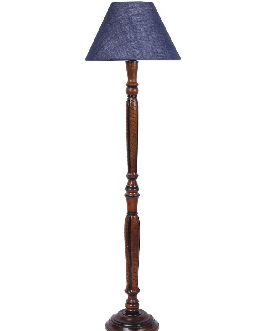 Old fashioned Jute Conical Wooden Floor Lamp | 14 X 56 inches