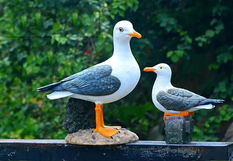 Outdoor Resin Seagull Birds Crafts Mediterranean style Ornaments Garden Simulation Animal Sculpture Accessories Decoration Art