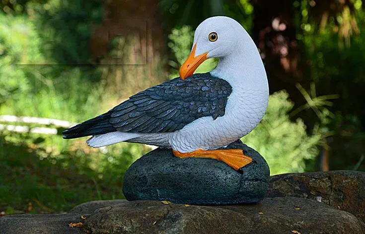 Outdoor Resin Seagull Birds Crafts Mediterranean style Ornaments Garden Simulation Animal Sculpture Accessories Decoration Art