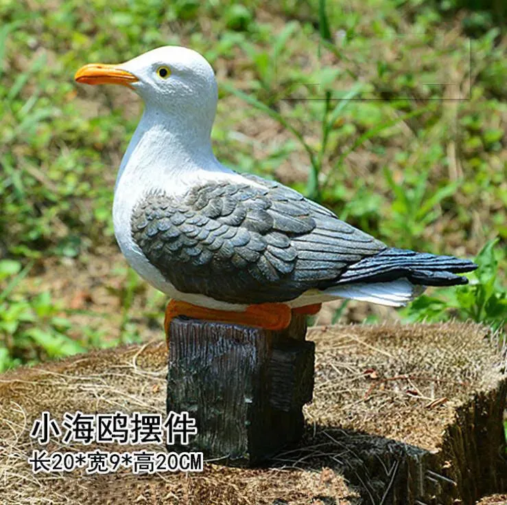 Outdoor Resin Seagull Birds Crafts Mediterranean style Ornaments Garden Simulation Animal Sculpture Accessories Decoration Art