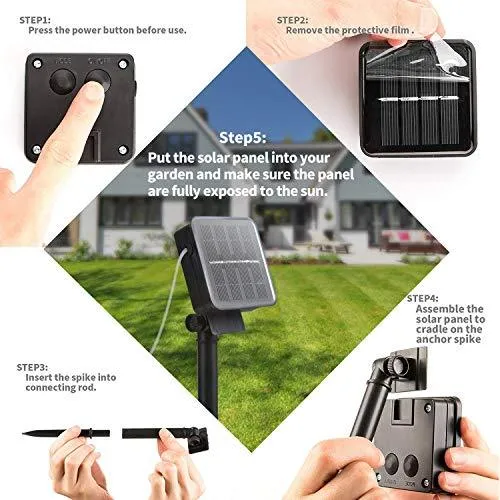 Outdoor Solar String Lights, 40 Led Water Drop Solar Powered Lights with 8 Modes