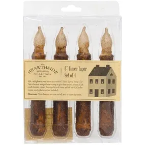Package of 4 Burnt Mustard Timer Tapers