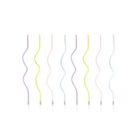 Pastel Swirly Cake Candles - Pack of 8