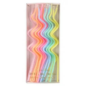 Pastel Swirly Candles, 5 Inches, 20 Count