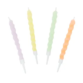 Pastel Twirl Birthday Candles - 8 Pkt