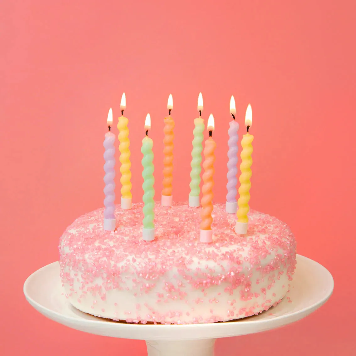 Pastel Twirl Birthday Candles - 8 Pkt