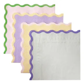Pastel Wave Paper Napkins - Pack of 16