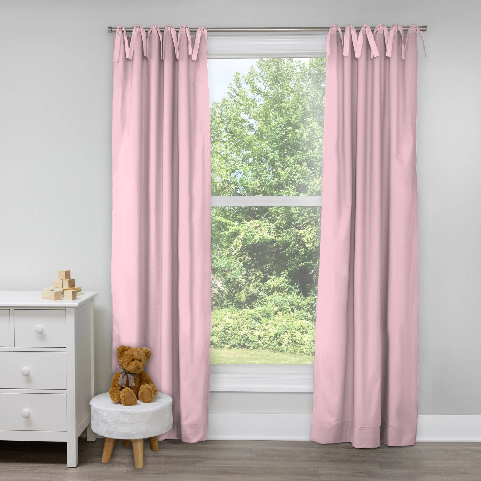 Pink and White Drape Panels