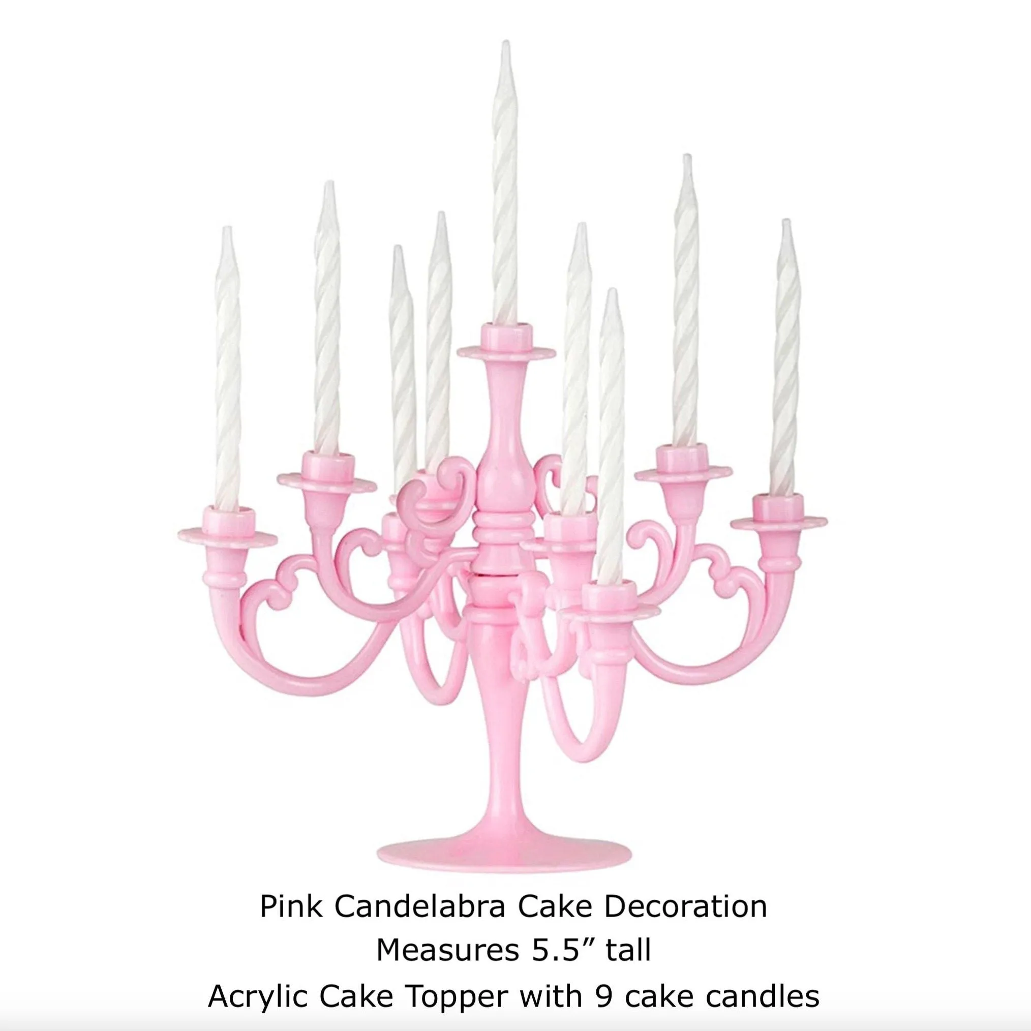 Pink Candelabra Cake Topper