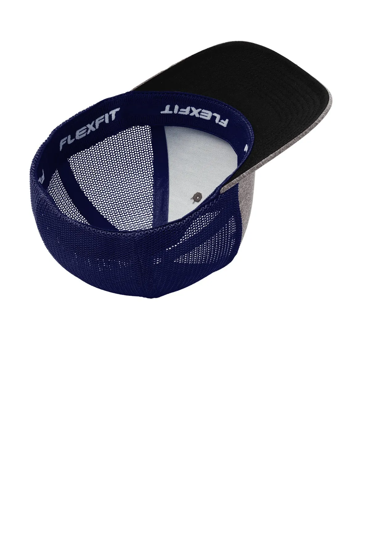 Port Authority Flexfit Melange Mesh Back Customized Trucker Caps, TRUE Navy/Grey Heather